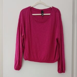 Bobi Pink Long Sleeve Top L Nwot